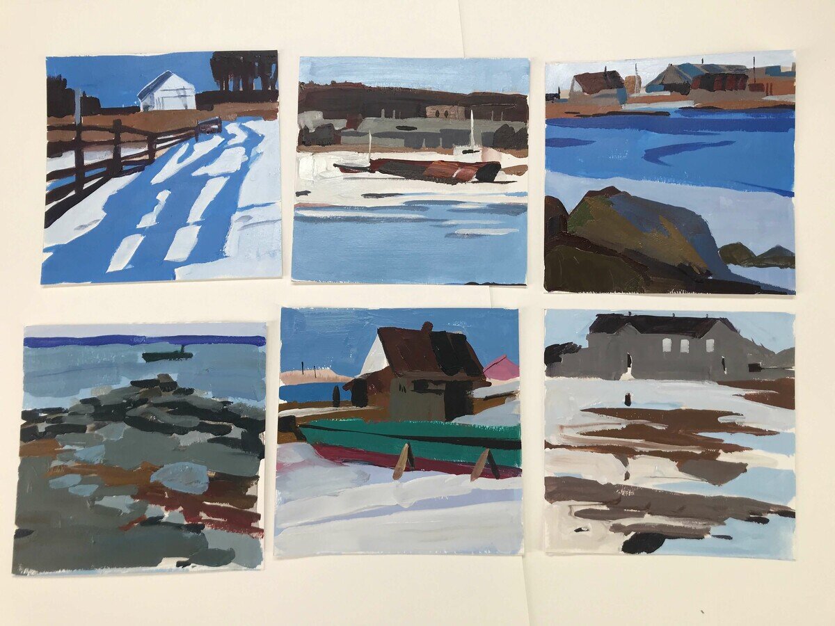 Примеры работ из курса «Бумажный акрил»