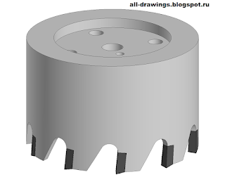 3D модель  фрезы корончатой