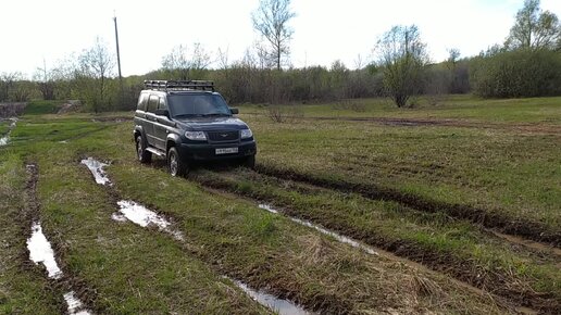 УАЗ Хантер на жёсткой глине дорога на рыбалку 4x4, Off Road