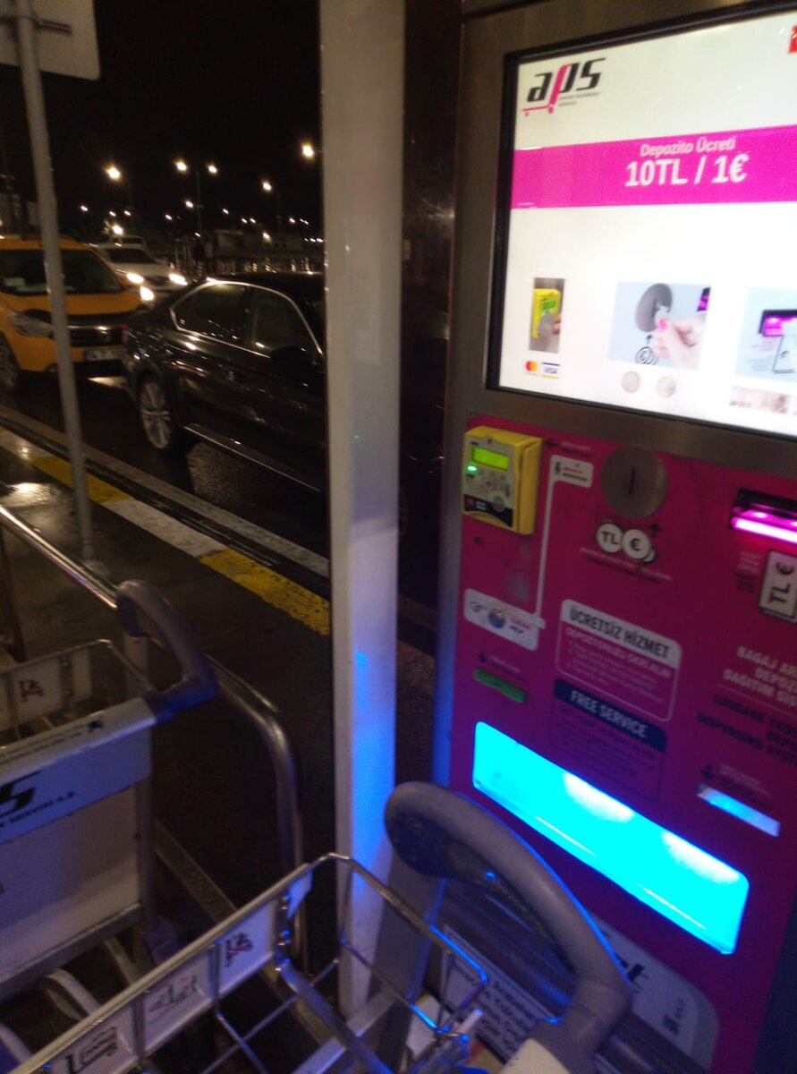 Автомат для покупки тележки для багажа