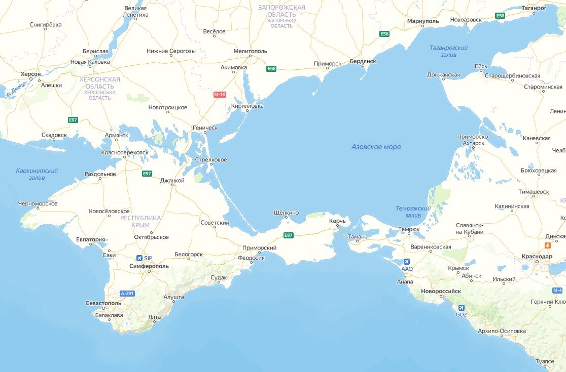Карта крыма с херсонской областью