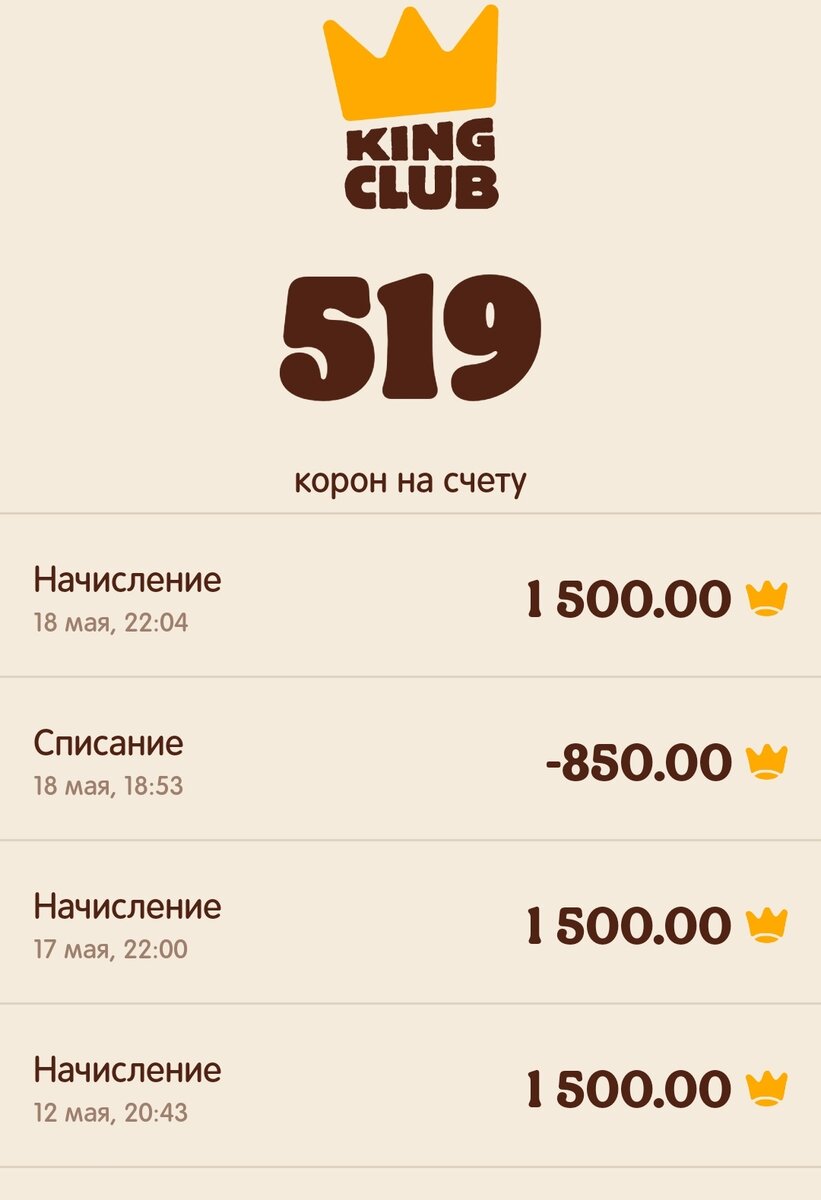 Короны за проверки в Бургер Кинг 