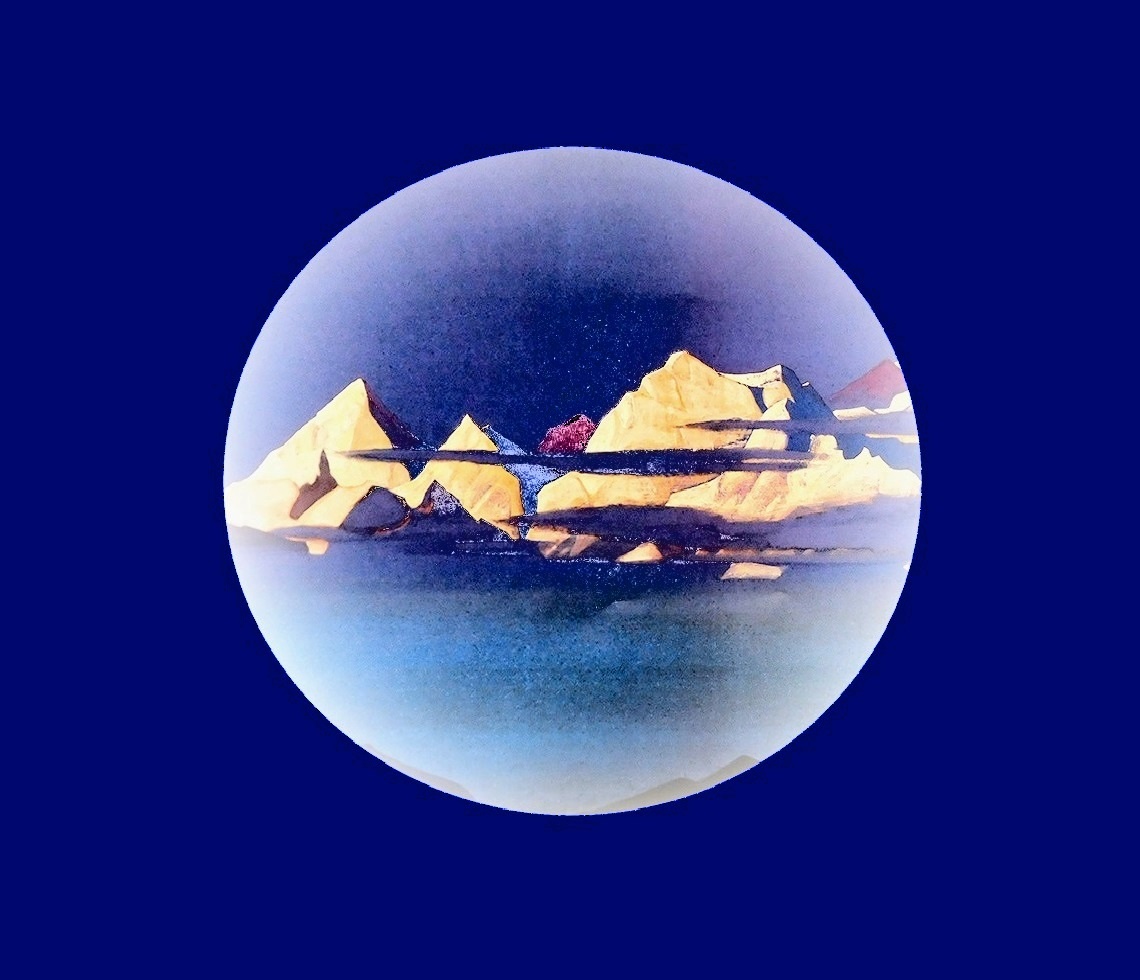 Авторская фотоинсталляция - картина Николая Рериха "Гималаи" и стихи