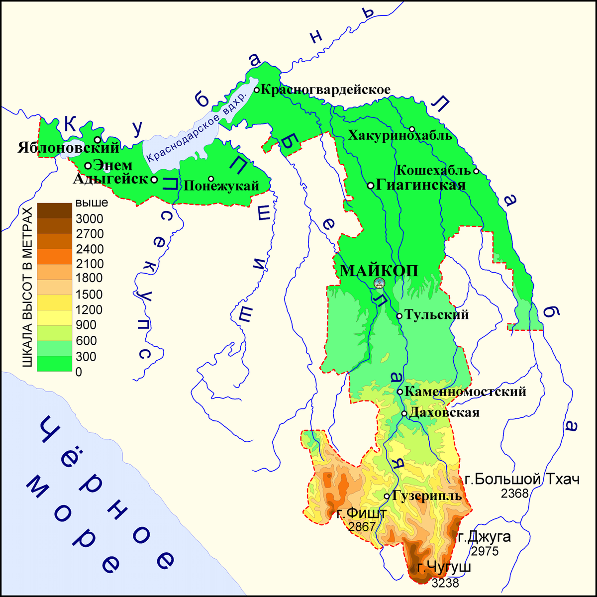Карта местности адыгея