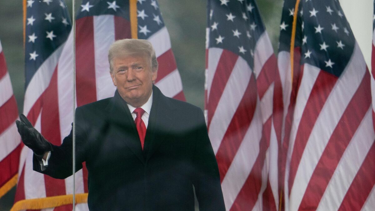    Президент Дональд Трамп выступает на митинге в Вашингтоне© AP Photo / Evan Vucci