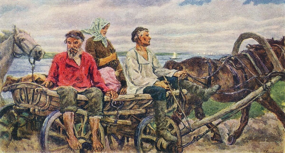 П.П. Кончаловский. Новгород.Возвращение с ярмарки. 1926. Кончаловский Новгород Возвращение с ярмарки. Картина Кончаловского Возвращение с ярмарки.