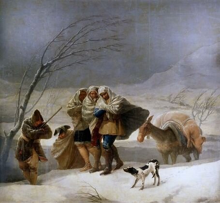    Гойя и Лусиентес, Франсиско де. Зима (вьюга). 1828