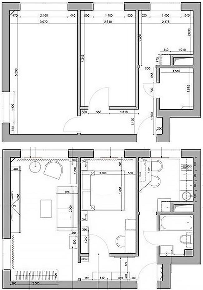 Бюджетное преображение хрущевки 40 кв.м. Трансформация старой двушки в современное удобное жилье для молодой семьи