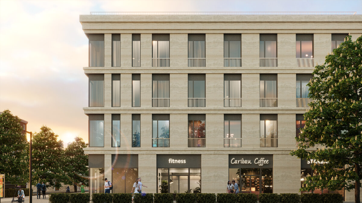 Проект клубного жилого дома г. Севастополь, ул. Частника - ул. Щорса, АПБ "Основа", второй вариант фасада