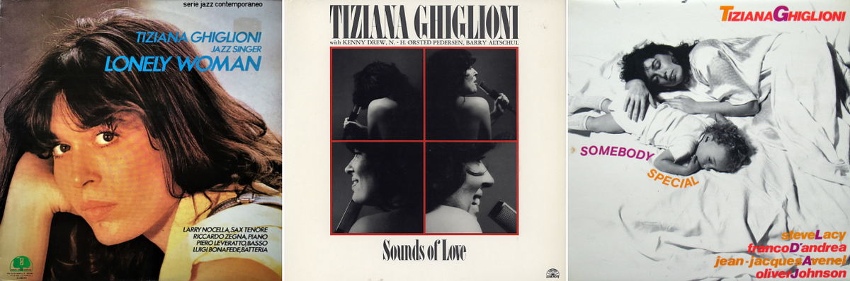 Некоторые из других пластинок певицы - две справа на лейбле Soul Note, слева дебютная пластинка на Dischi Della Quercia