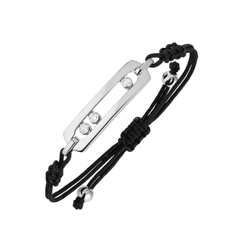 Браслет Messika Move Classique из белого золота с 3 подвижными бриллиантами