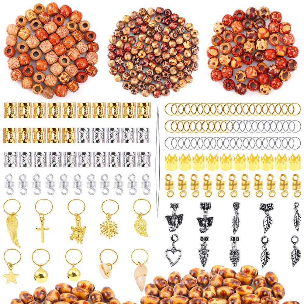 Бусины для кос дерево