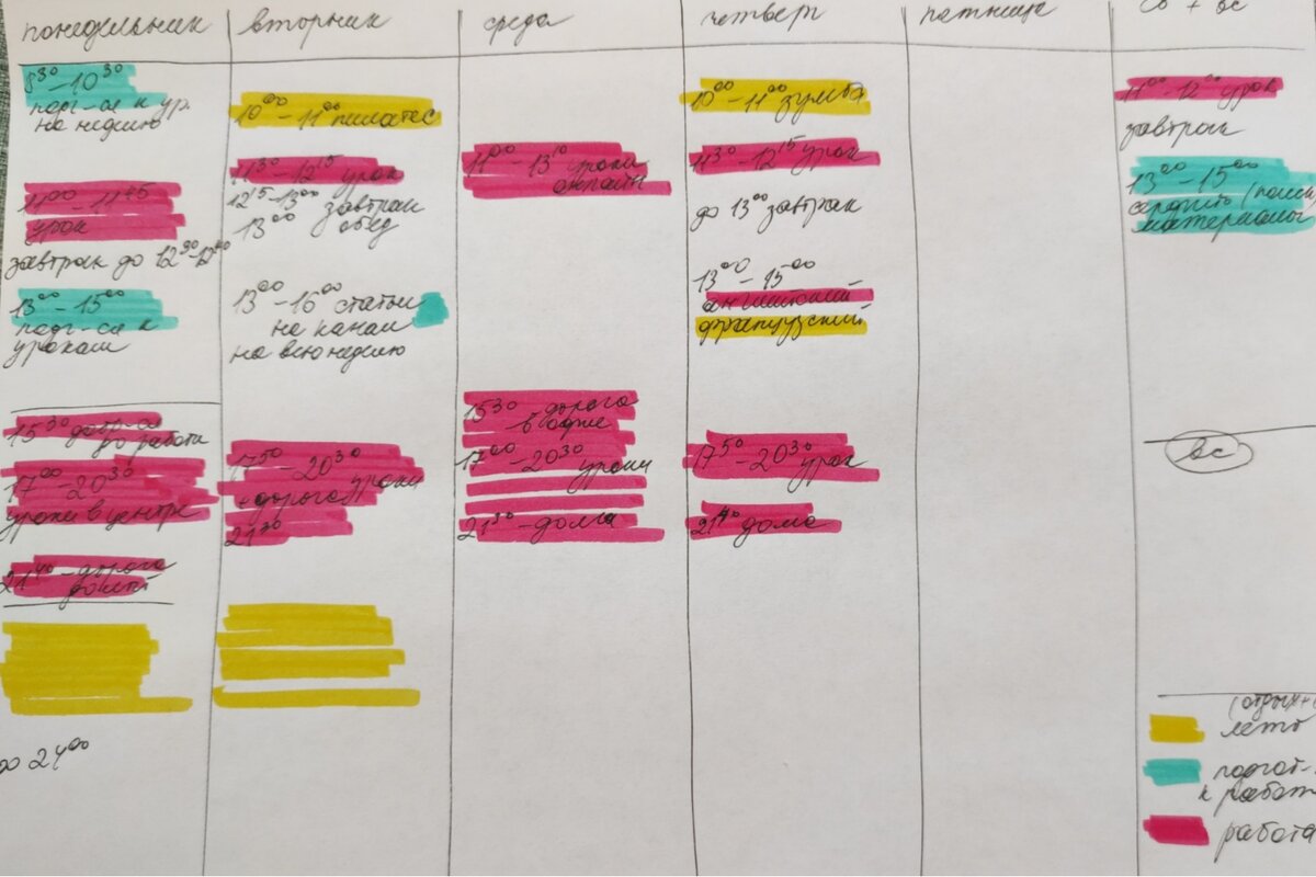 Мое расписание