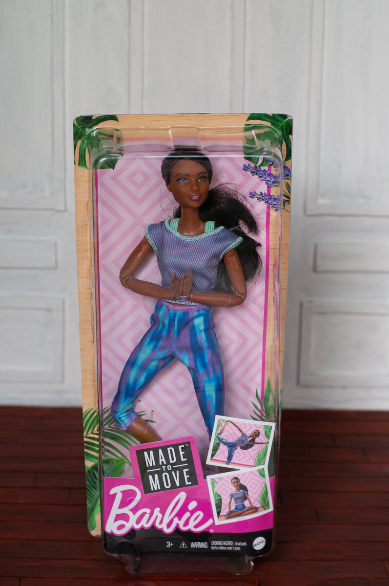 Mattel - Barbie - Made to Move - Yoga - African American (Purple Pants) -  кукла