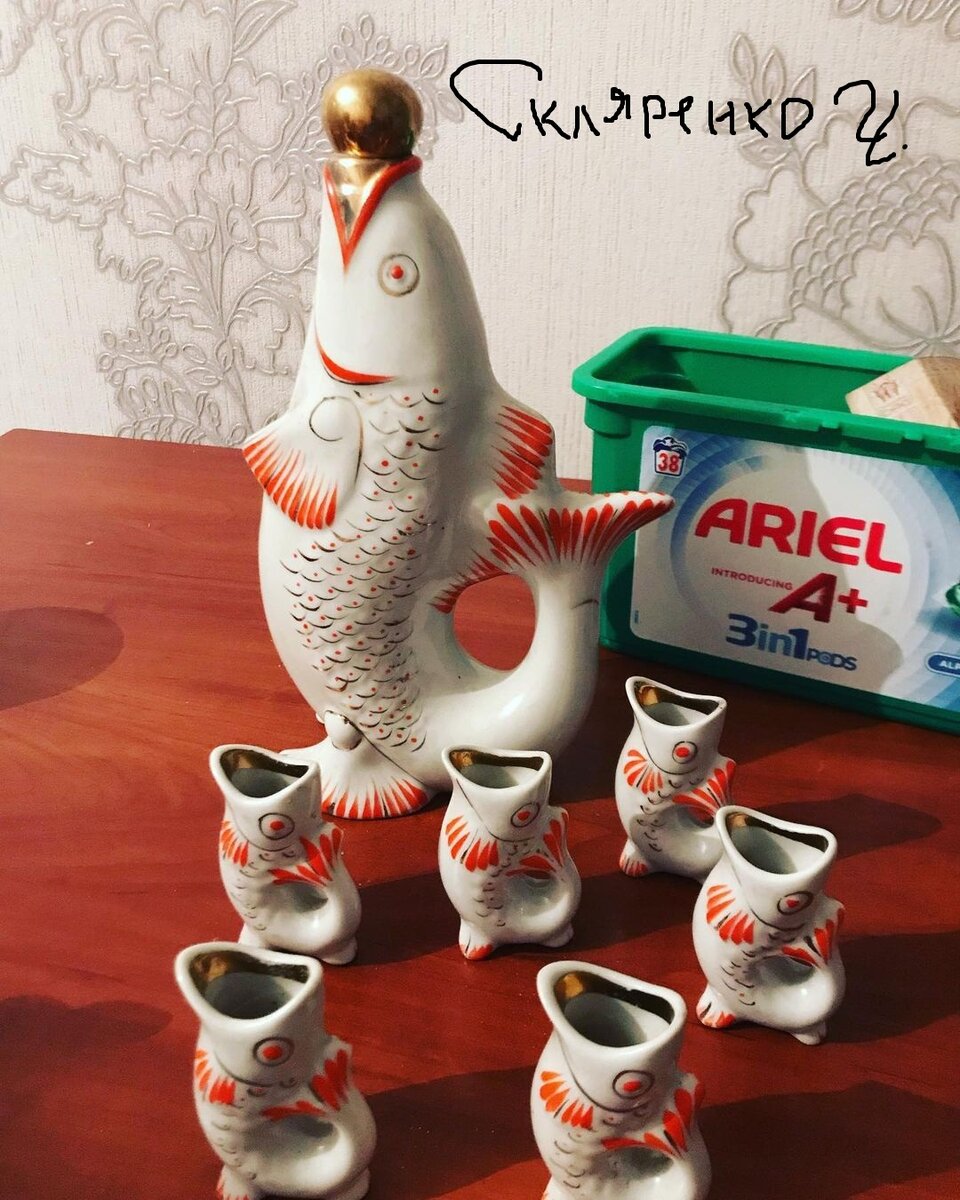 полный набор фарфоровых рыбок