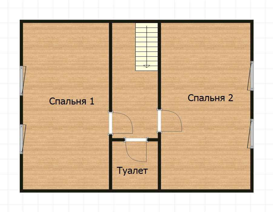 Второй этаж. Дом-баня с двумя спальными. источник фото: zen.yandex.ru/rostern