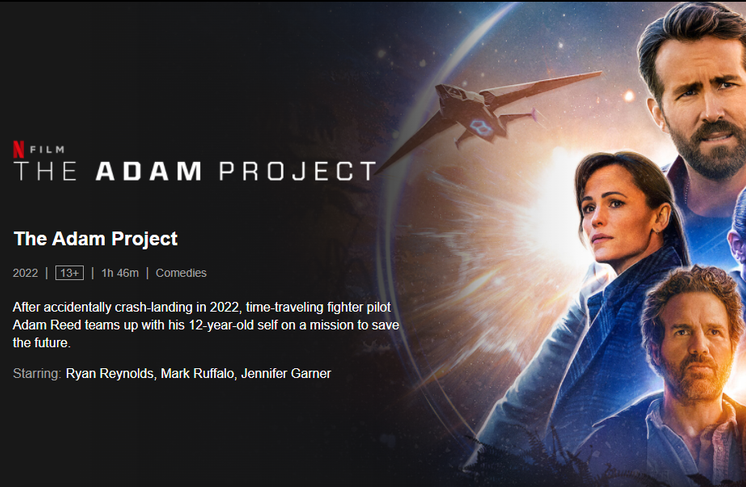 Project poster. The Adam Project 2022.