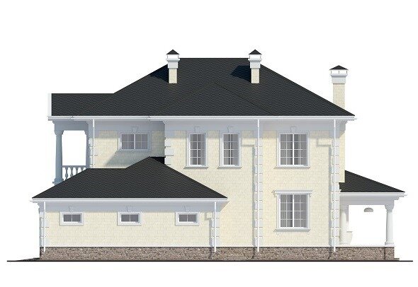 Правый фасад - «Петергоф-2» Проект дома - KR-223