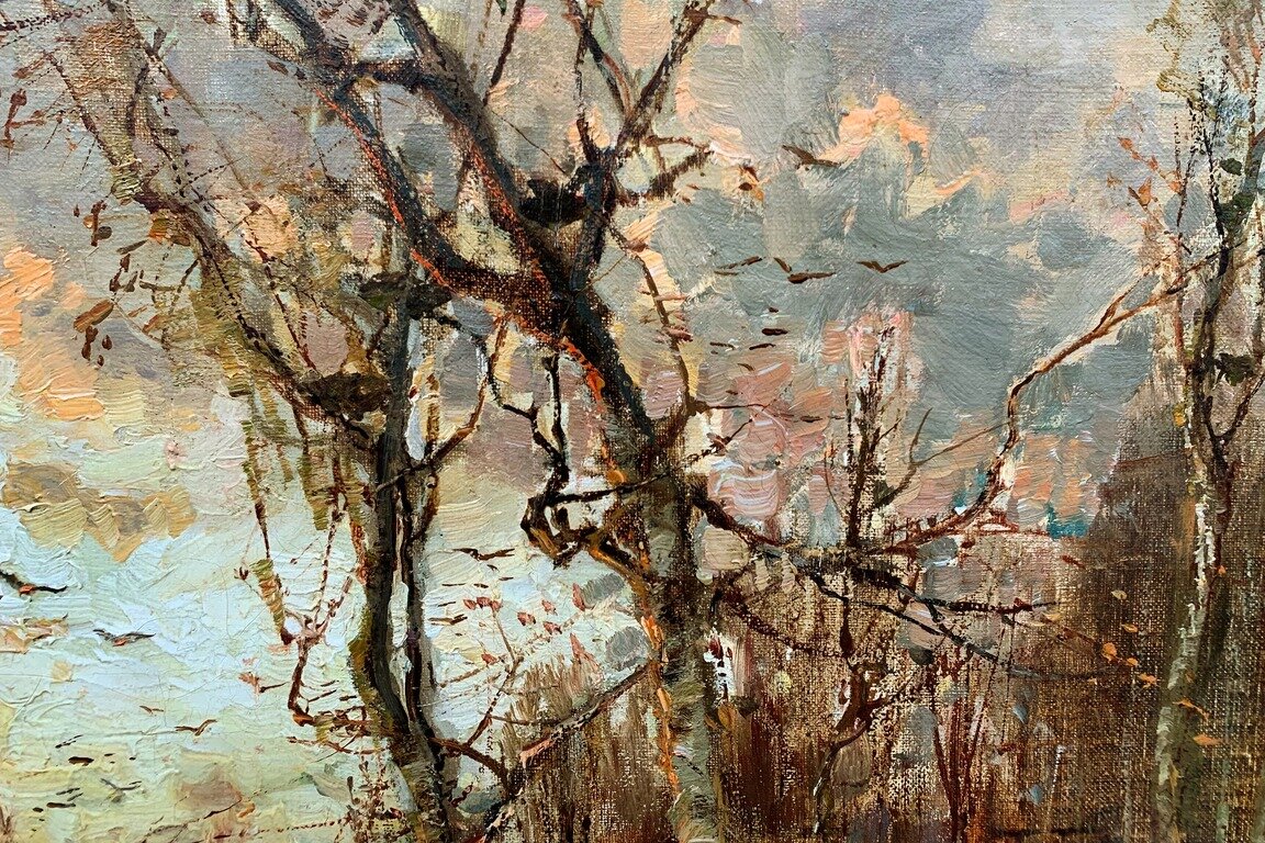 Клевер Ю.Ю.-старший, «Весенний пейзаж», 1904, фрагмент