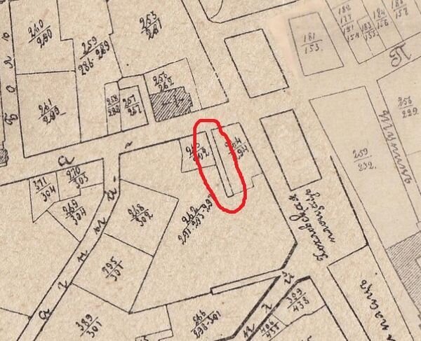 Тупой переулок на плана Москвы 1903 года