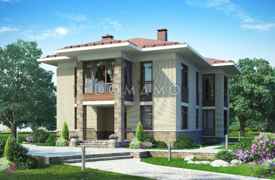 Проект D689 — загородный дом с балконом