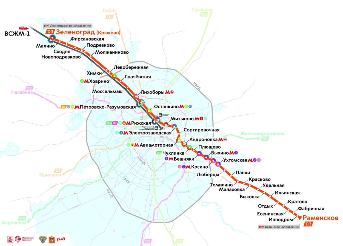 Мцд карта станций москва