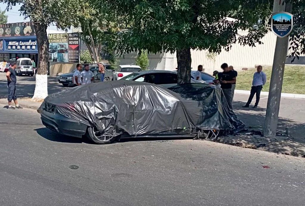 Авария на мотоцикле в Ташкенте