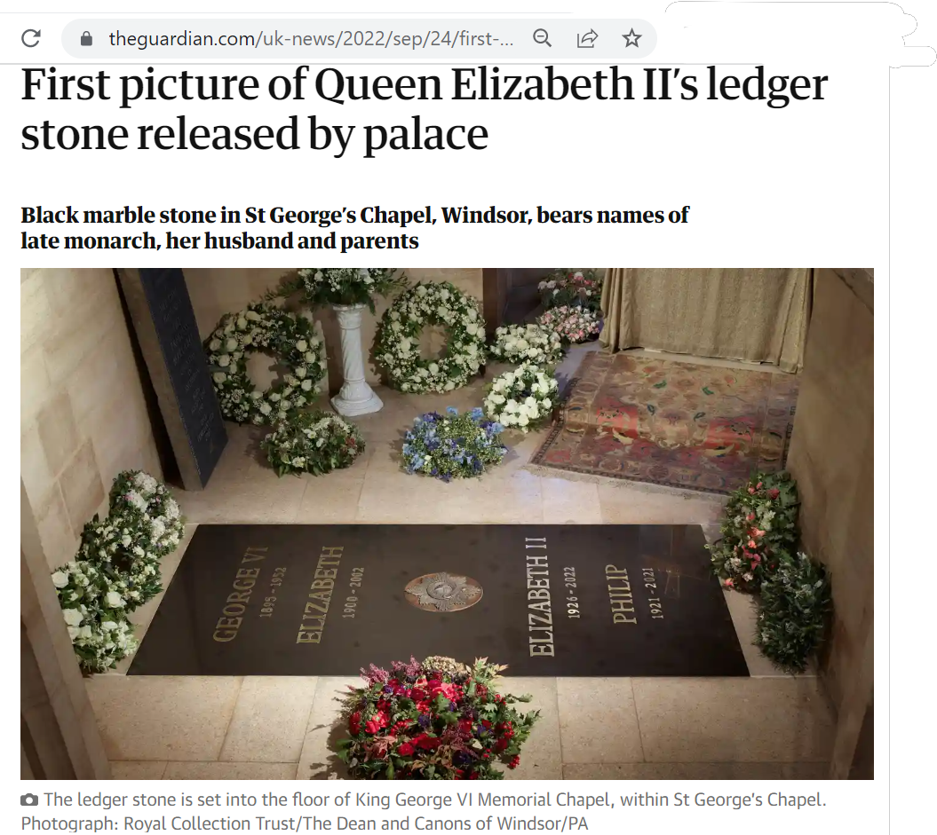 https://www.theguardian.com/uk-news/2022/sep/24/first-picture-of-queen-elizabeth-iis-ledger-stone-released-by-palace