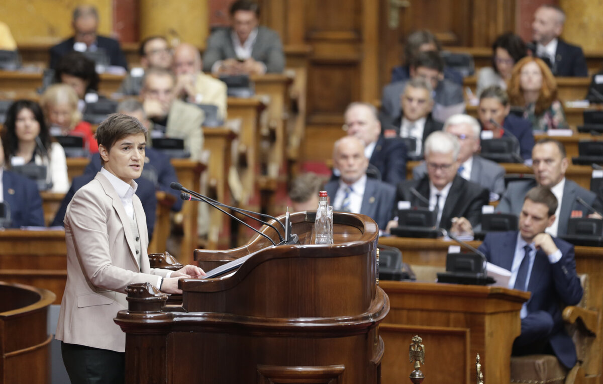    Кандидат в премьеры Сербии и действующий премьер в техническом мандате Ана Брнабич  EPA-EFE/ANDREJ CUKIC