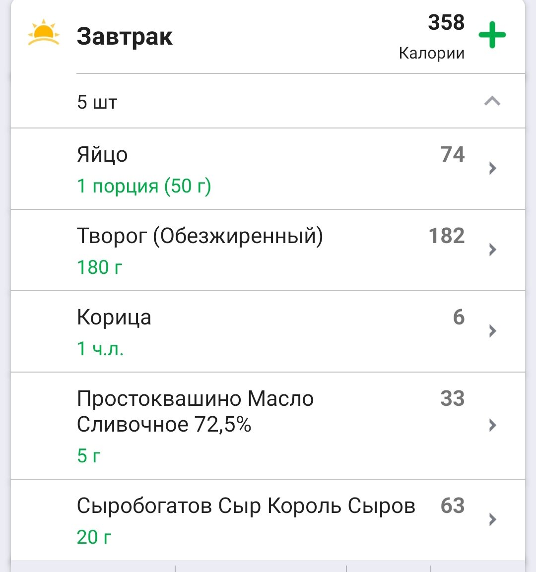 Корица по желанию. И в список не включен сахарозаменитель. 