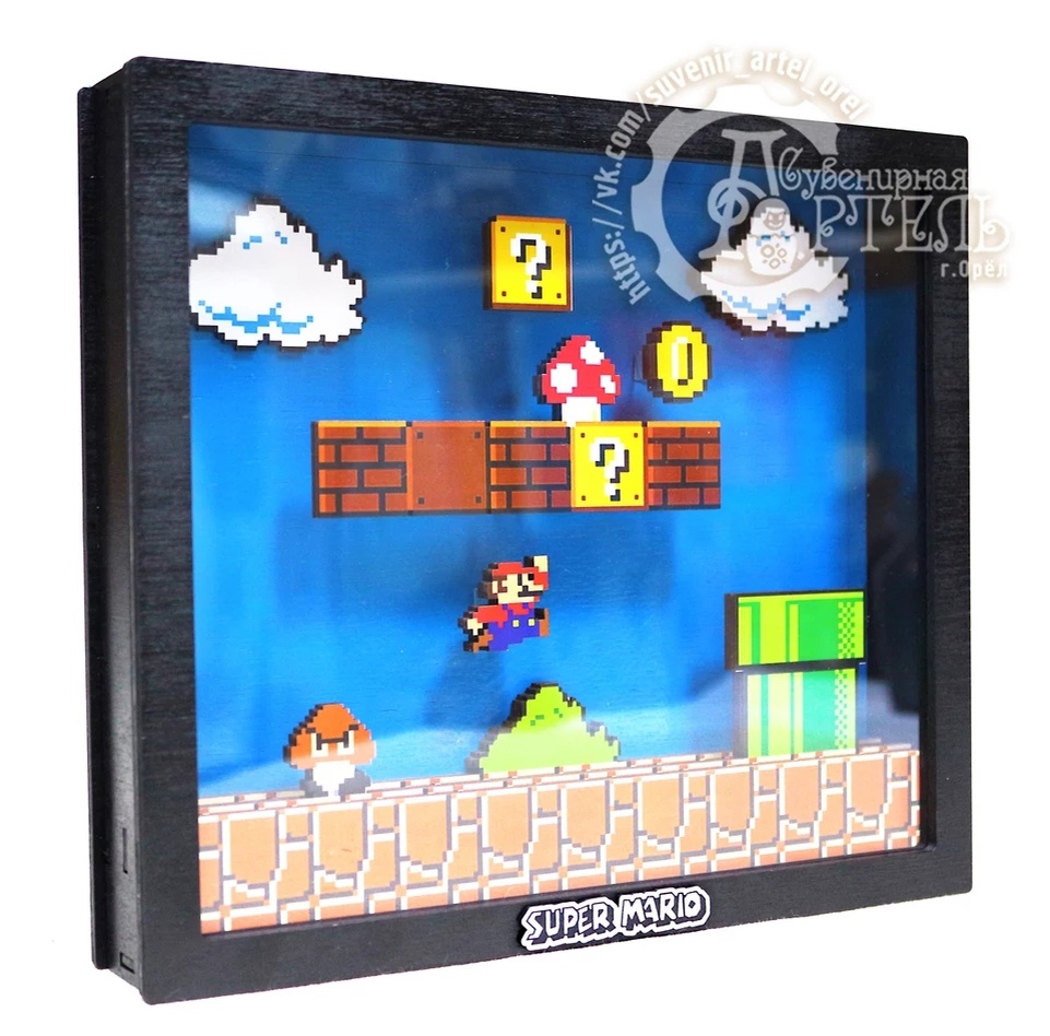 Диорама. Да да это что то 3д картины, многие несовский игры обзавелись диорамами и Марио не исключение. Размеры у неё 23х20