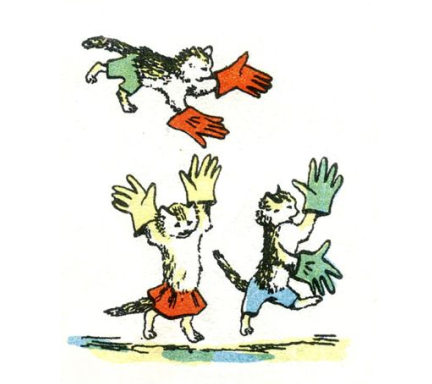 Потеряли котятки на дороге перчатки и в слезах прибежали домой.(С.Маршак)