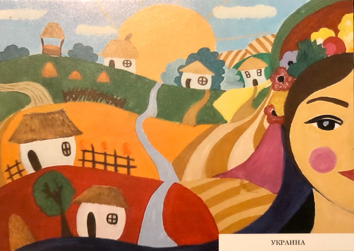 Детские рисунки — участники выставки I Colori per la Pace в Москве