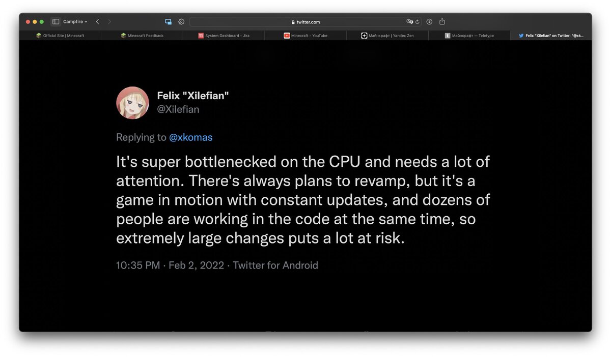 Почему Minecraft: Java Edition ужасно работает | Campfire | Новости  Майнкрафт | Дзен