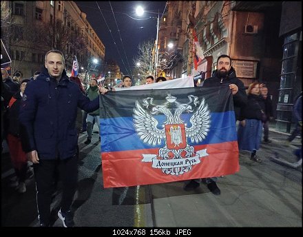 Многотысячный митинг в Белграде, в Сербии, в поддержку России и Донбасса 4 марта 2022 года