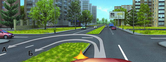 По какой траектории Вам разрешено выполнить разворот?