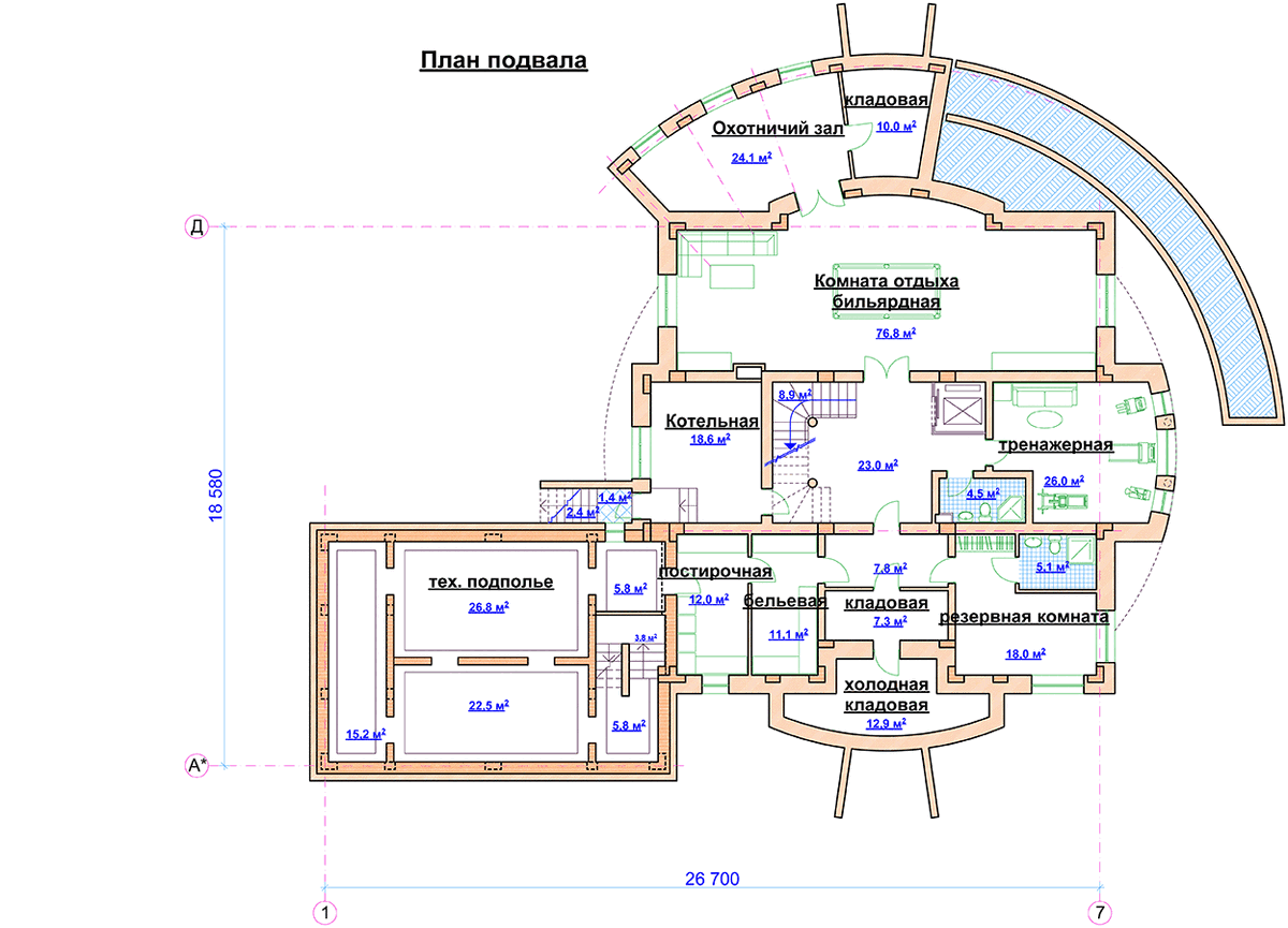 Проект особняка 1105 м2 в классическом стиле модерн с гаражом, верандой и террасой - FD-00-13