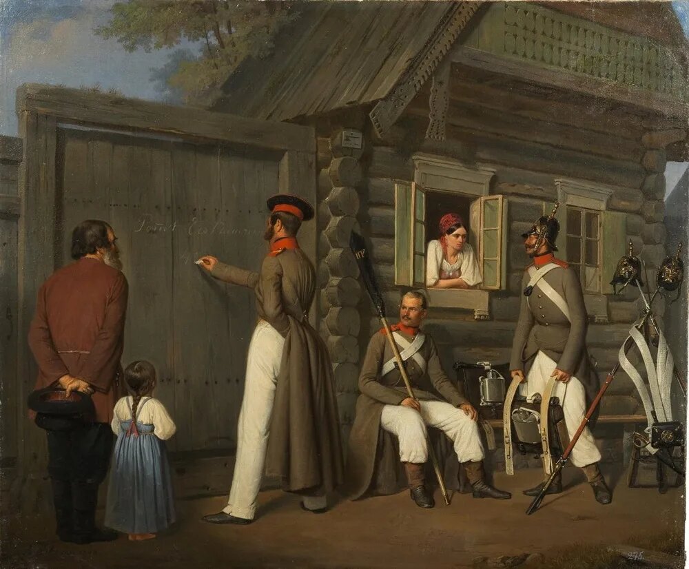 Квартирьеры Лейб-гвардии Преображенского полка. 1848 год. А.Гебенс.