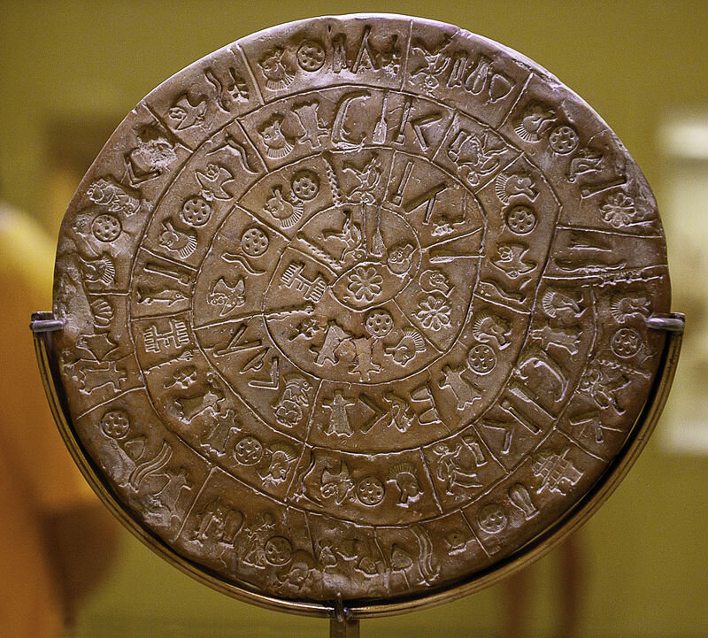 Из Википедии: https://ru.wikipedia.org/wiki/Фестский_диск / сторона А.