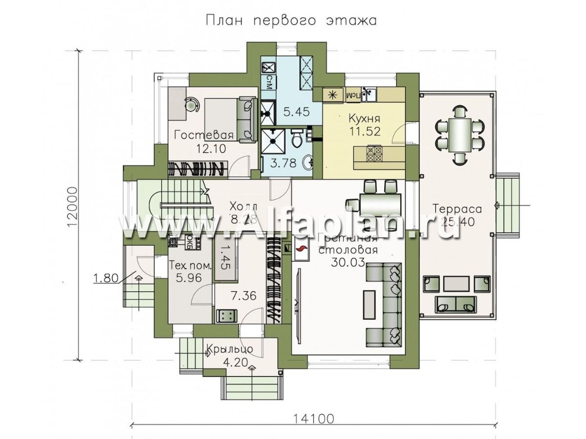 Планировка дома по проекту "Персей" 594А 