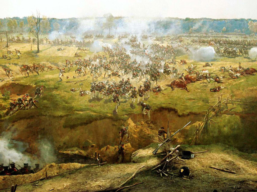 Бой за Семеновский овраг. Фрагмент панорамы Франца Рубо