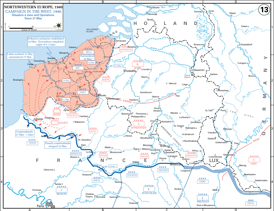 Германское продвижение к Ла-Маншу после 21 мая 1940 года