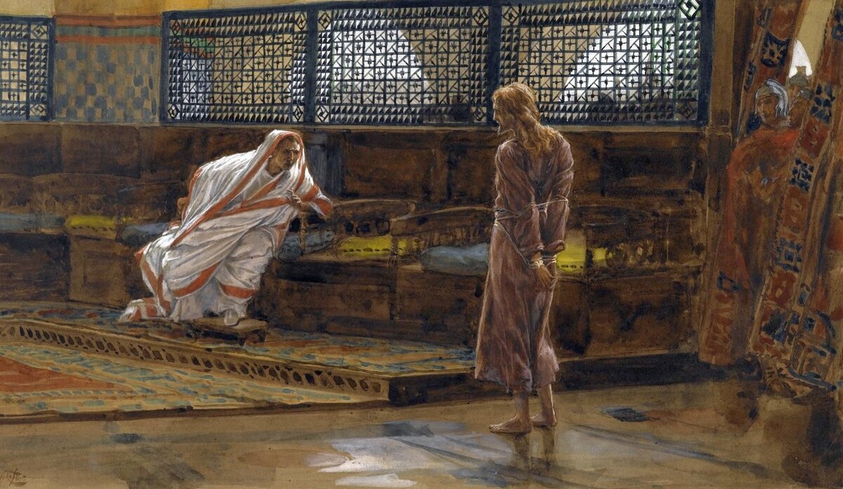 Д. Тиссо "Иисус перед Пилатом, первый допрос"