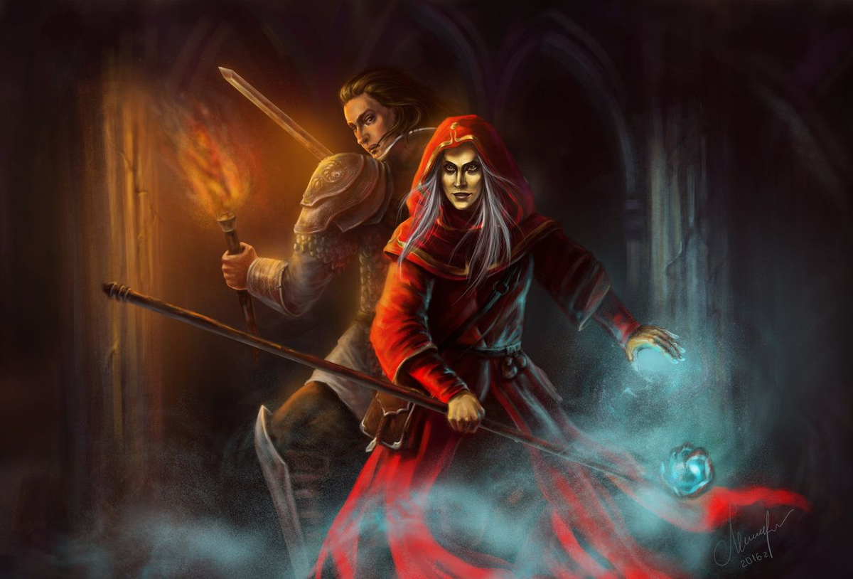 Рейстлин и Карамон (арт Alternam, www.deviantart.com).