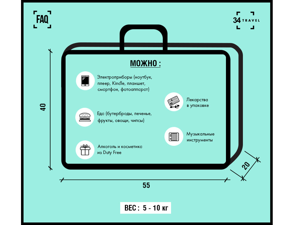 Что можно брать в ручную кладь самолета