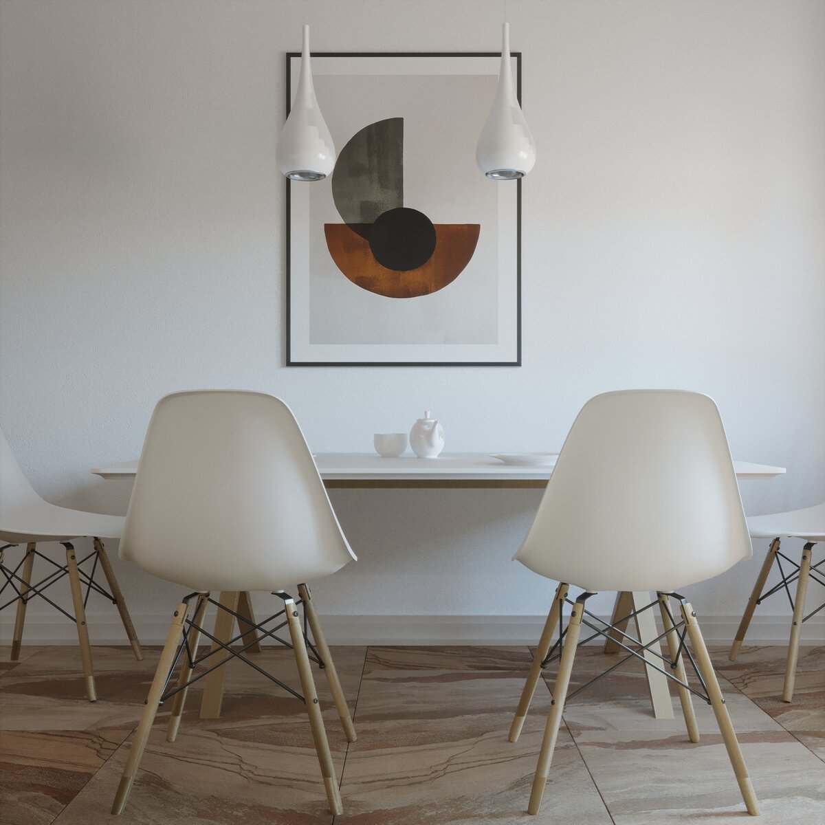 Дизайн-проект №12878. Чистые белые стены — визитная карточка интерьеров сканди, а декоры — один из способов привнести ярких цветов