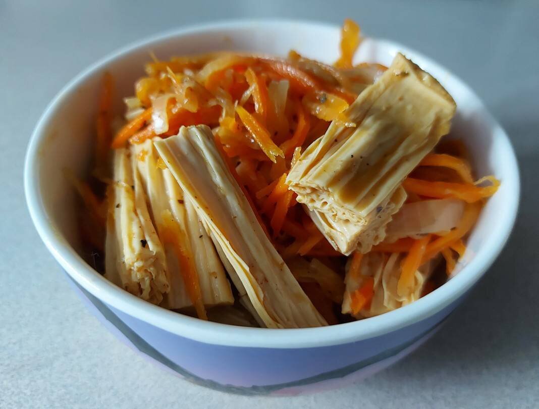 Салат спаржа с морковью по корейски