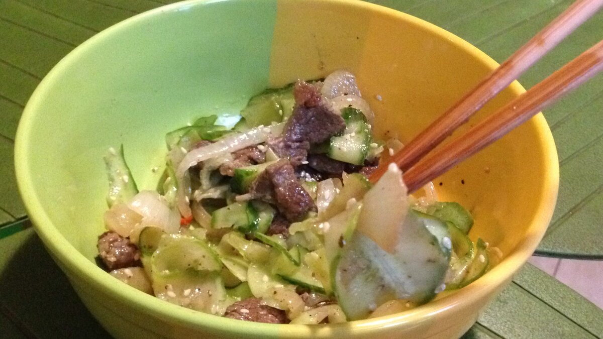 Фунчоза с говядиной по-корейски