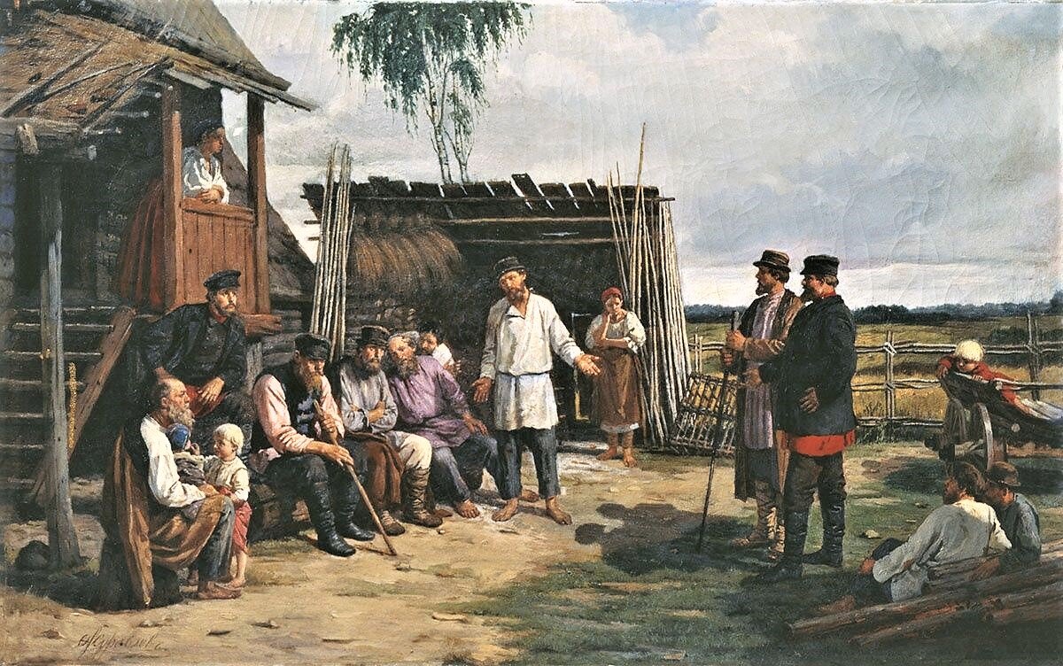 Ф. Журавлёв "Крестьянский сход" 1870-е