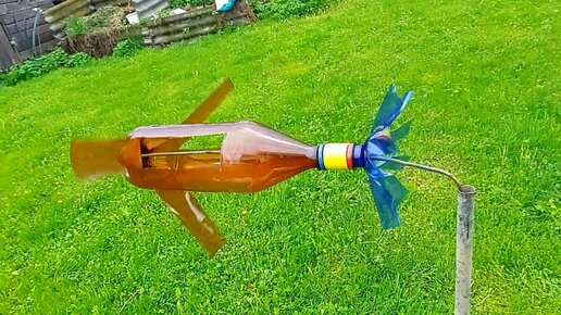 Мой участок защищён! Отпугиватель кротов и птиц. Ветряк из двух ...